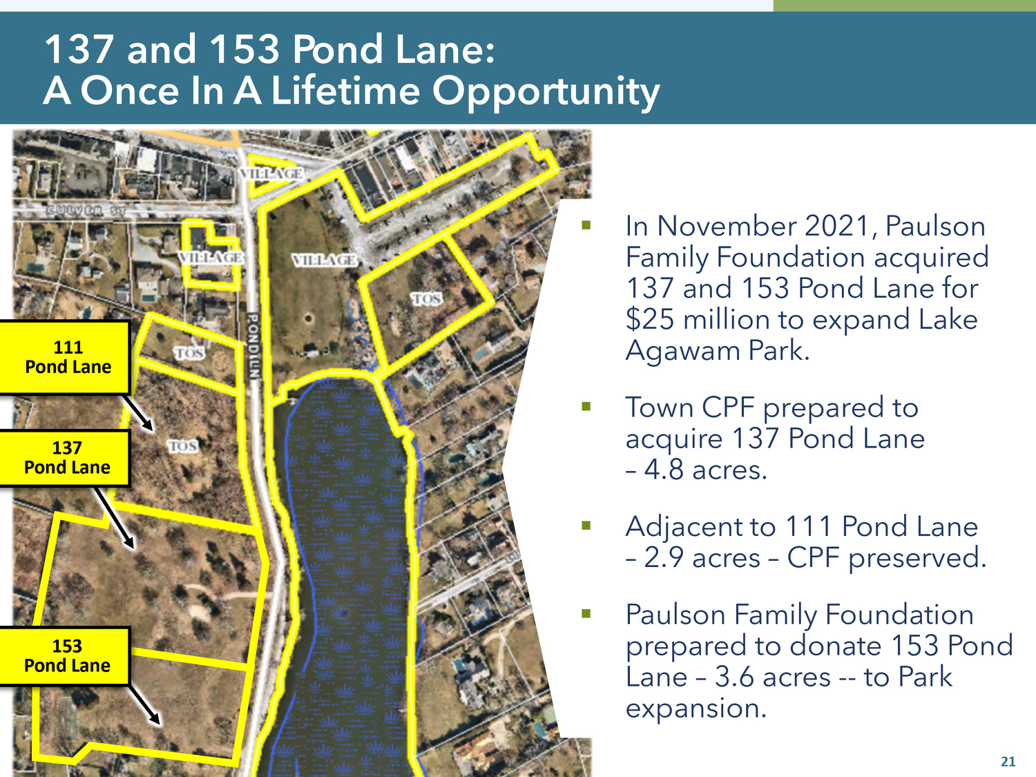 Properties acquired to expand Agawam Park.