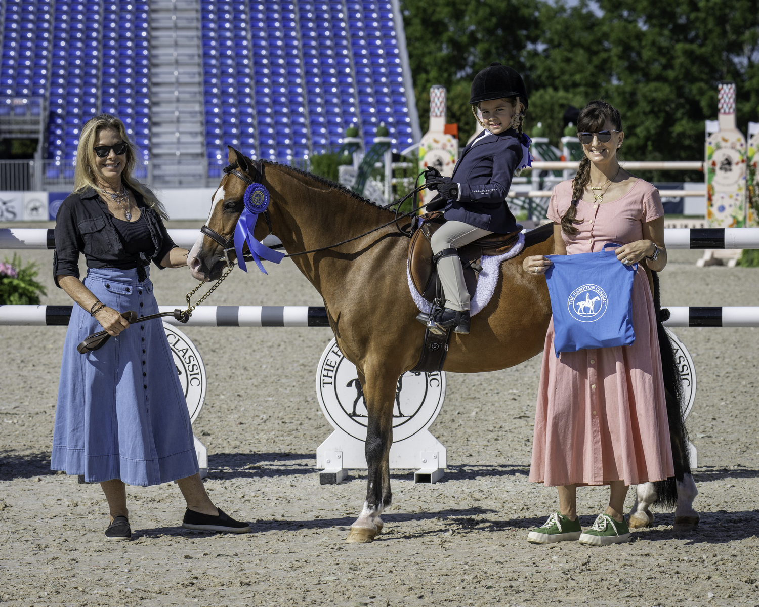 Ines Marteau was the overall winner in the leadline division on Sunday. Her mother, Brianne Goutal-Marteau, also took home a blue ribbon, winning the $10,000 Marders Local Hunter Derby. MARIANNE BARNETT