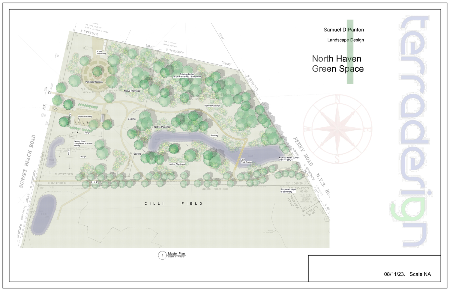 The proposed design for a new park on the former Lovelady Powell property and an adjoining parce in parcel. COURTESY SAM PANTON/TERRA DESIGN