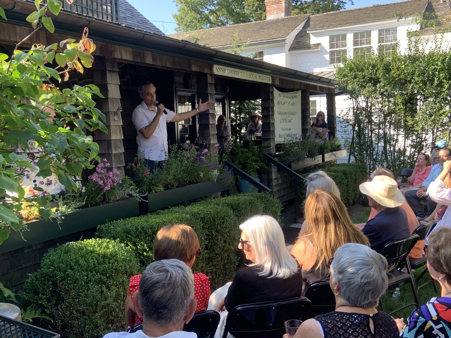 Michael Schiavoni, the owner of Schiavoni's Market, spoke at the Sag Harbor Historical Museum's 