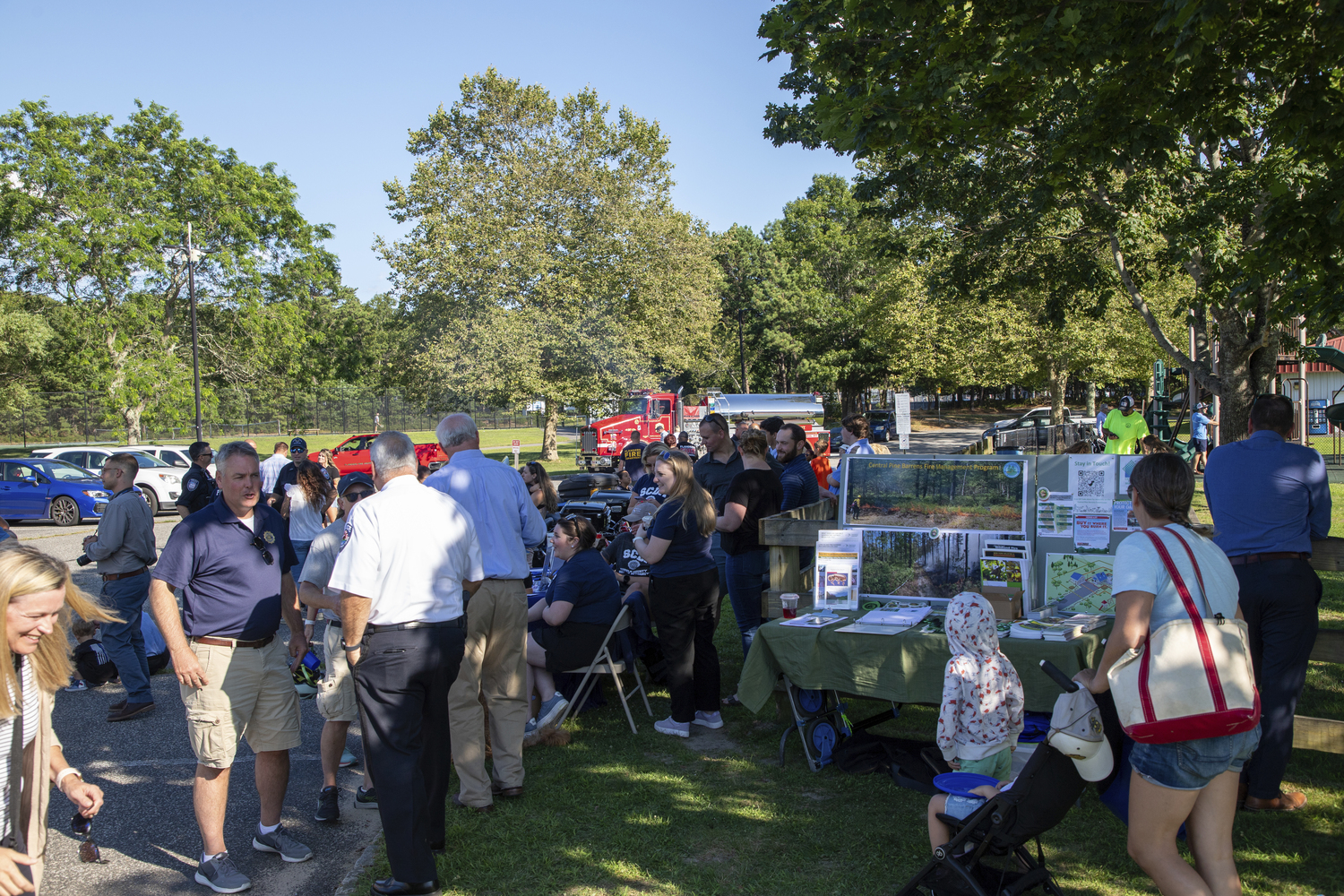 Southampton Town Police, Southampton and the Southampton Bureau hosted the annual National Night Out on August 2 in Red Creek Park in Hampton Bays. The evening featured demonstrations of police and emergency vehicles, car and bike safety checks,  and a BBQ cooked up by the Flanders Fire Department.    MICHAEL O'CONNOR