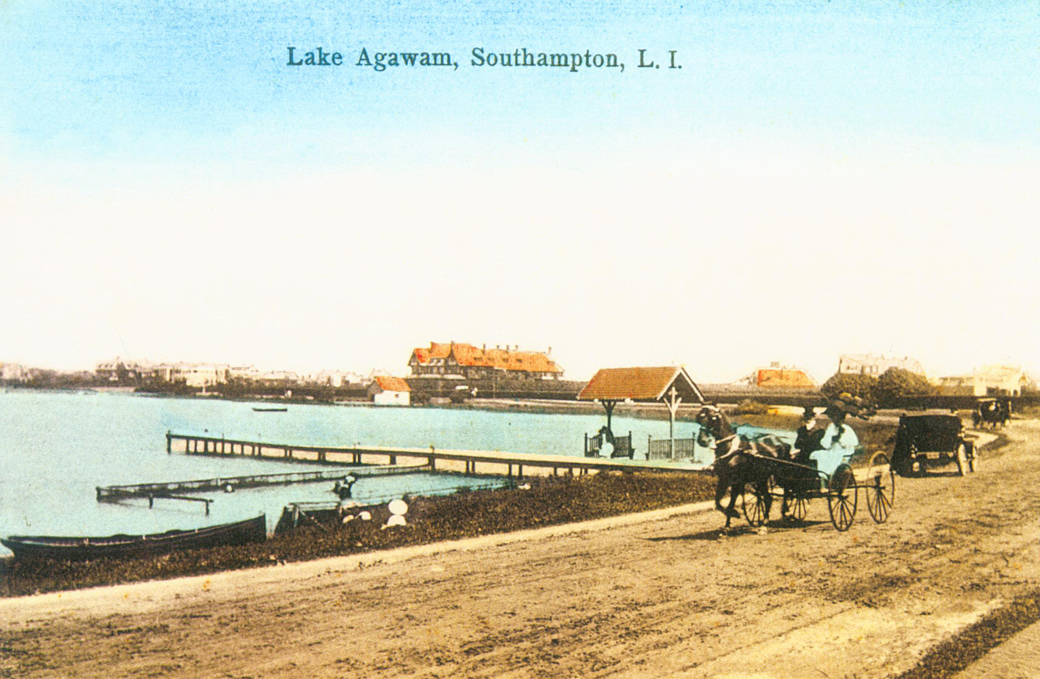 An early 1900s postcard depicting Lake Agawam.