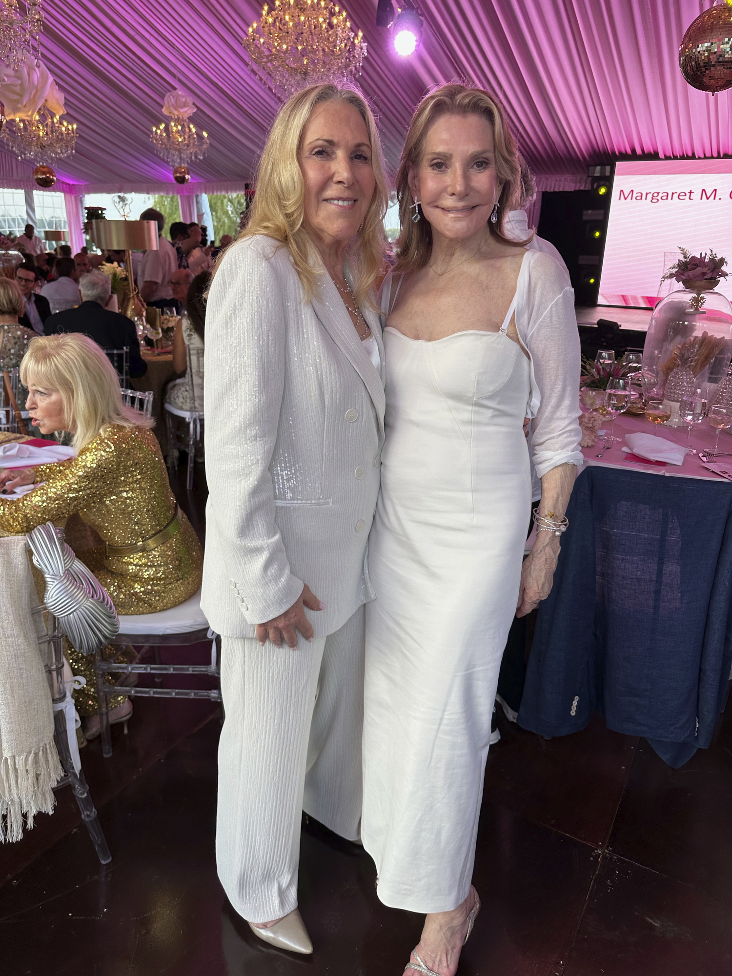 Marlene Brown and Vicky Moran-Furman at Summer Hamptons Evening.    GREG D'ELIA