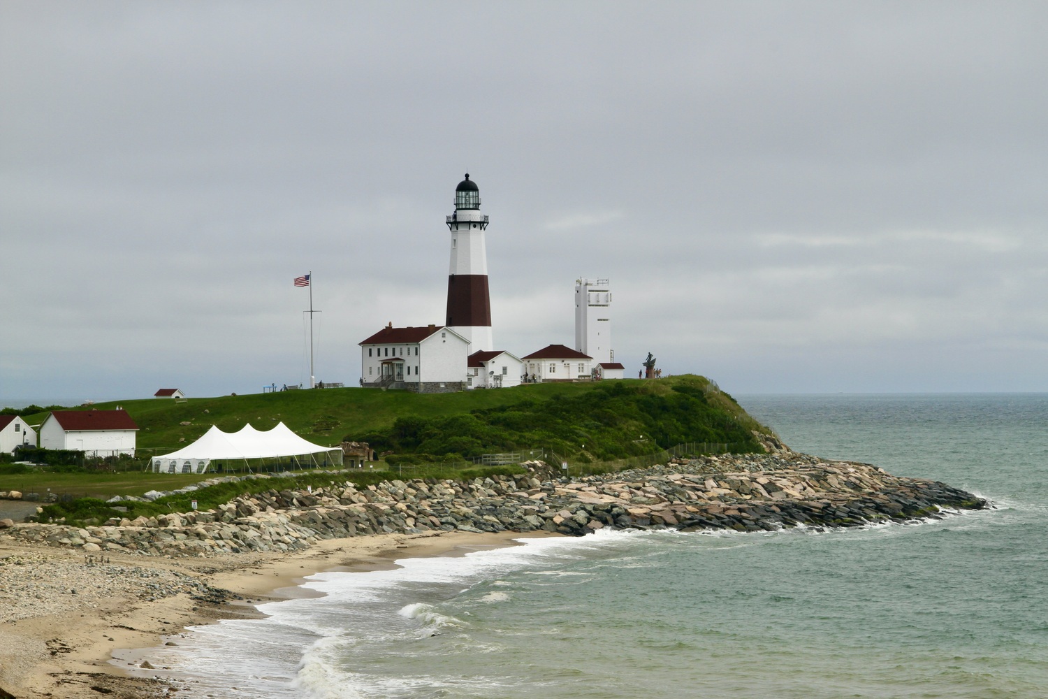 The $39 million revetment extension across the foot of Turtle Hill, the bluff the lighthouse sits atop, is expected to protect the lighthouse from erosion for another 50 years. 
MICHAEL WRIGHT