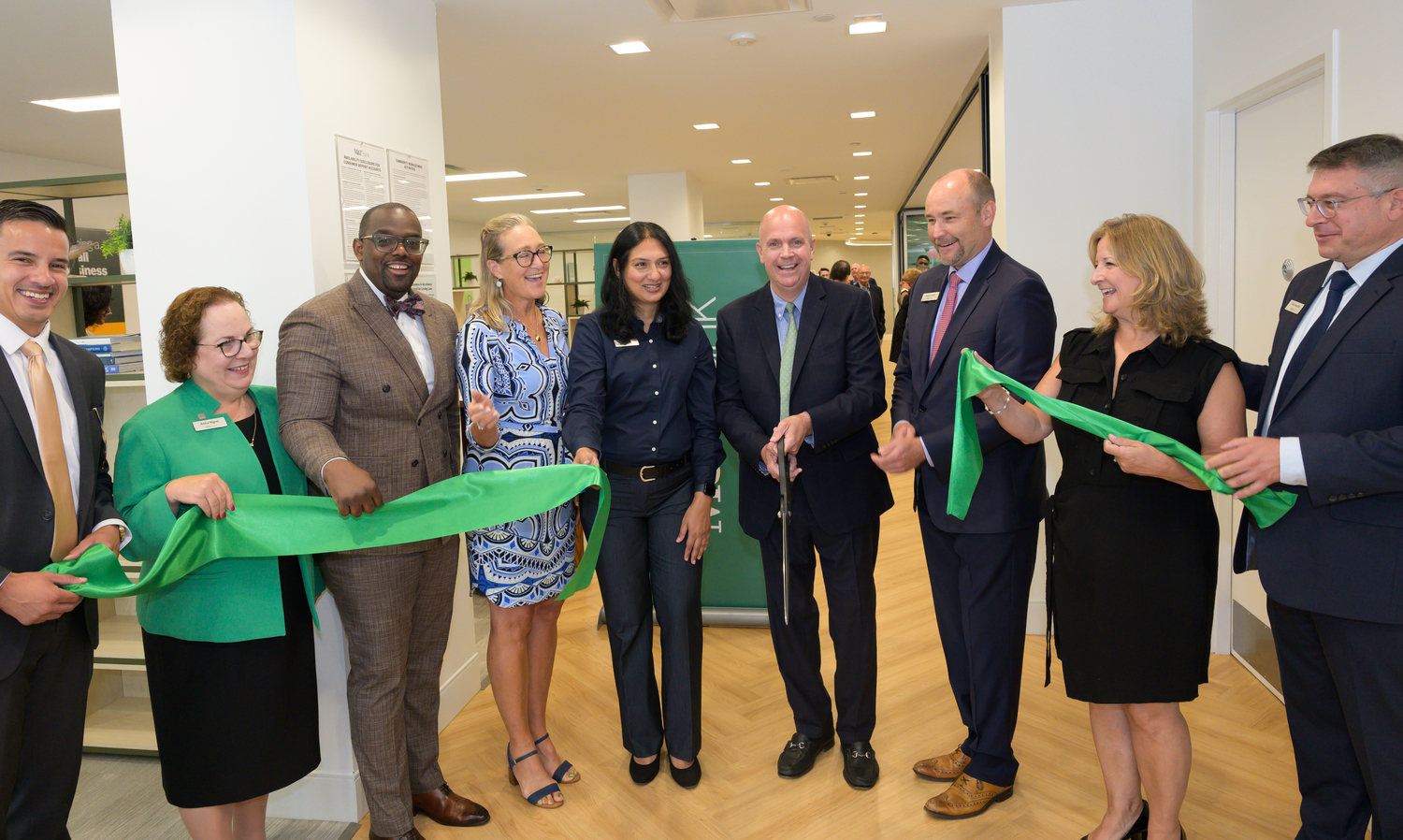 M&T Bank officials gathered for a ribbon cutting in Westhampton Beach on September 12.