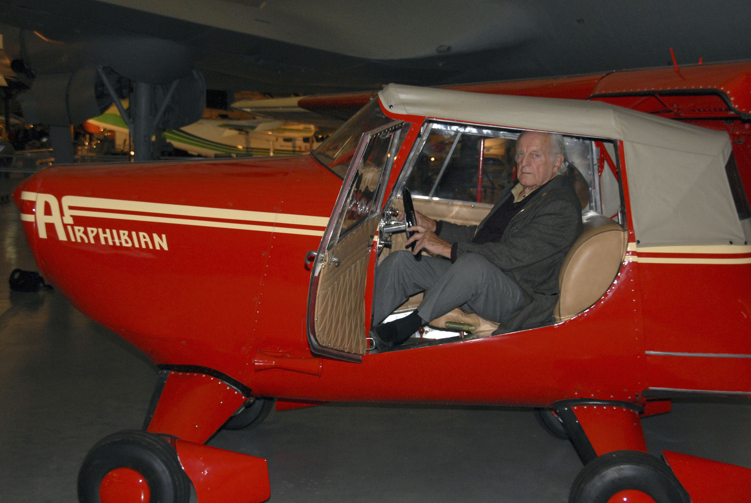 Frazer Dougherty seated in the Airphibian. LTV ARCHIVES