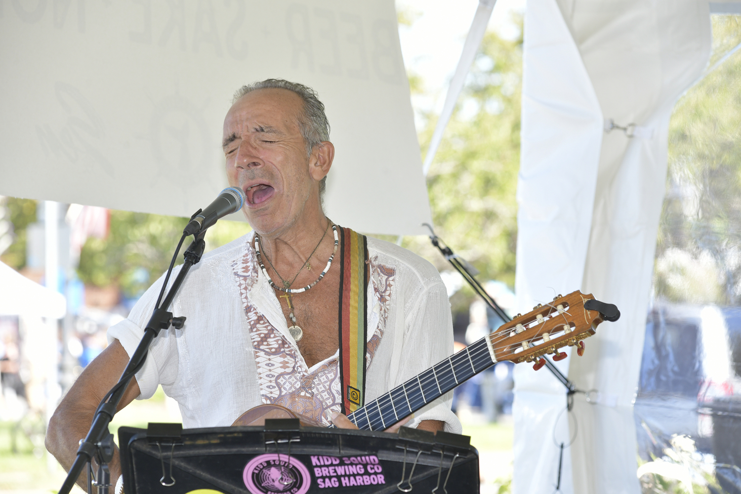 Alfredo Merat performs in Steinbeck Park on Sunday afternoon.  DANA SHAW