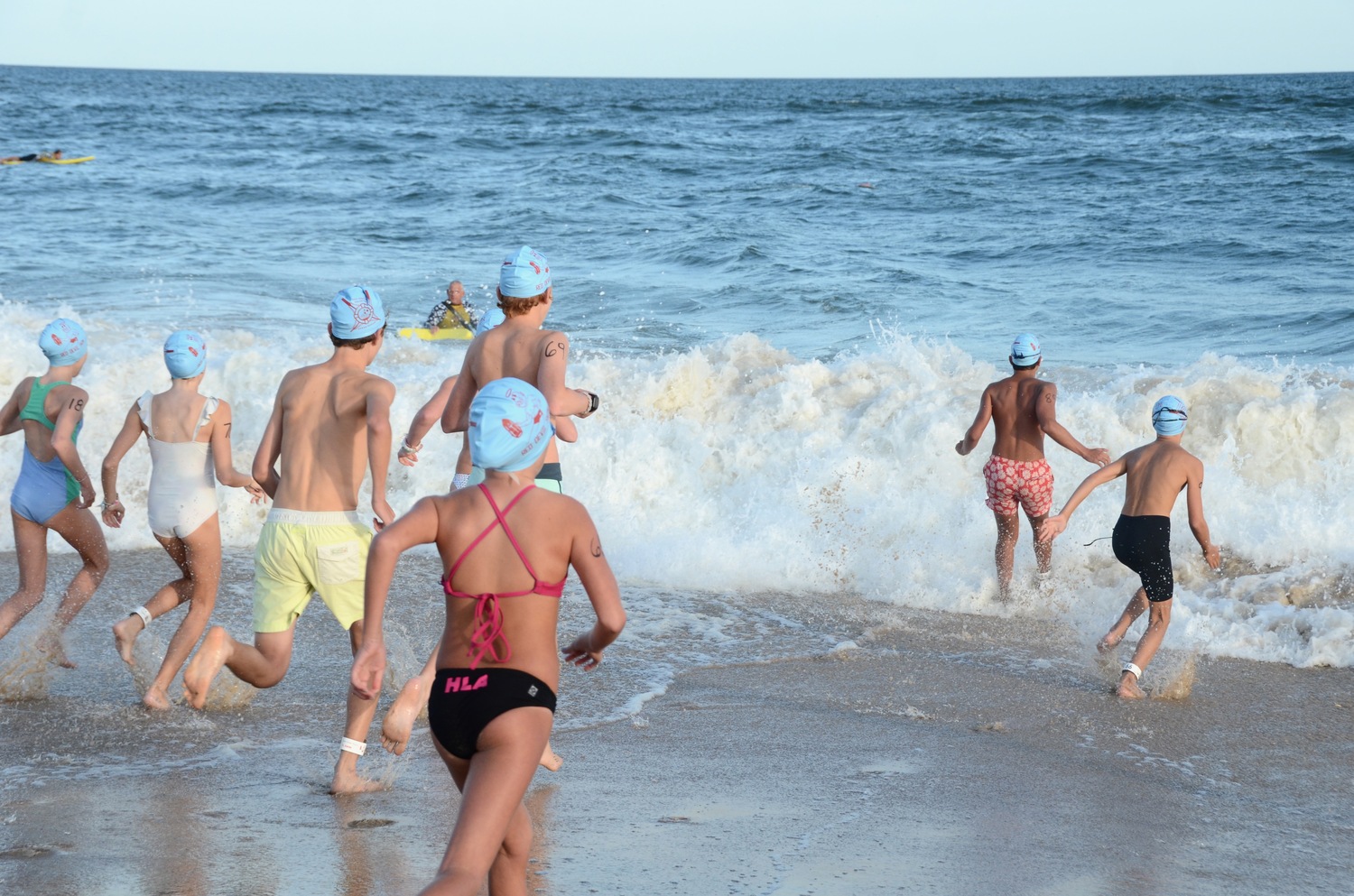 East Hampton Volunteer Ocean Rescue hosted its Red Devil Swim on Saturday at Atlantic Avenue Beach in Amagansett.   KYRIL BROMLEY