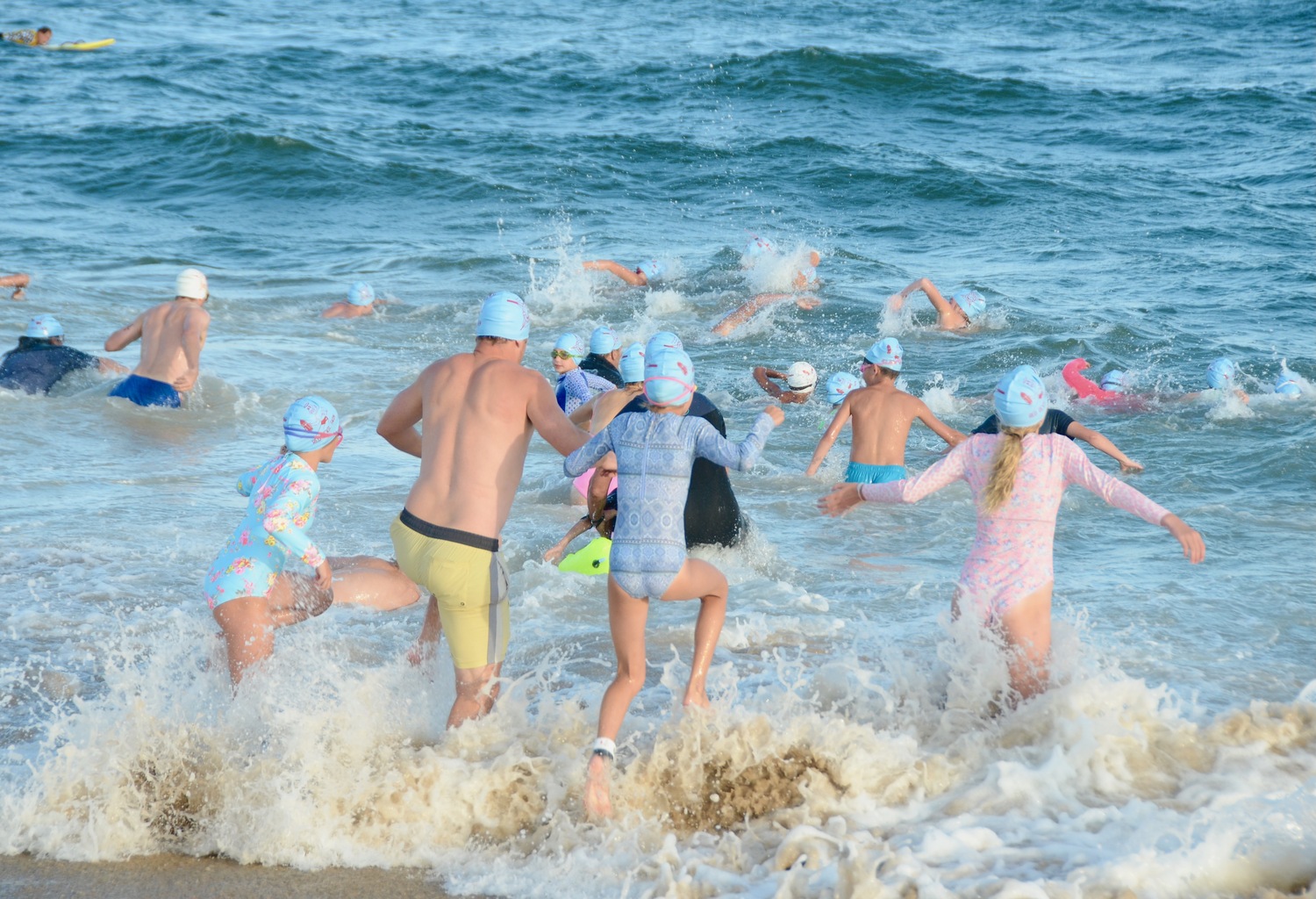 East Hampton Volunteer Ocean Rescue hosted its Red Devil Swim on Saturday at Atlantic Avenue Beach in Amagansett.   KYRIL BROMLEY