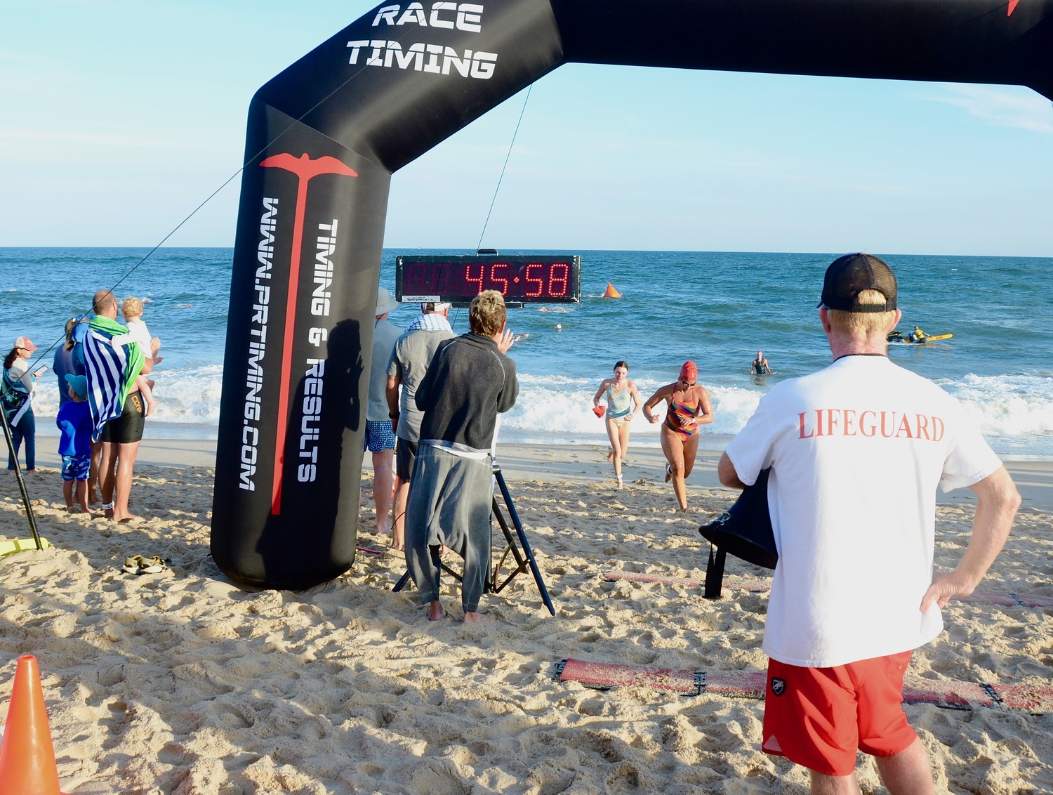 East Hampton Volunteer Ocean Rescue hosted its Red Devil Swim on Saturday at Atlantic Avenue Beach in Amagansett.   KYRIL BROMLEY