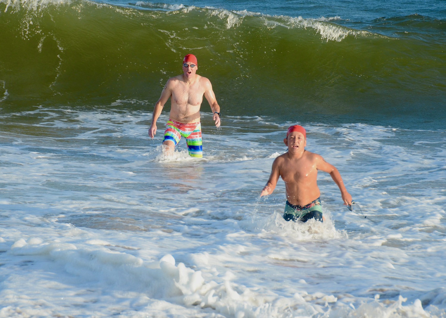 East Hampton Volunteer Ocean Rescue hosted its Red Devil Swim on Saturday at Atlantic Avenue Beach in Amagansett.   KYRIL BROMLEY