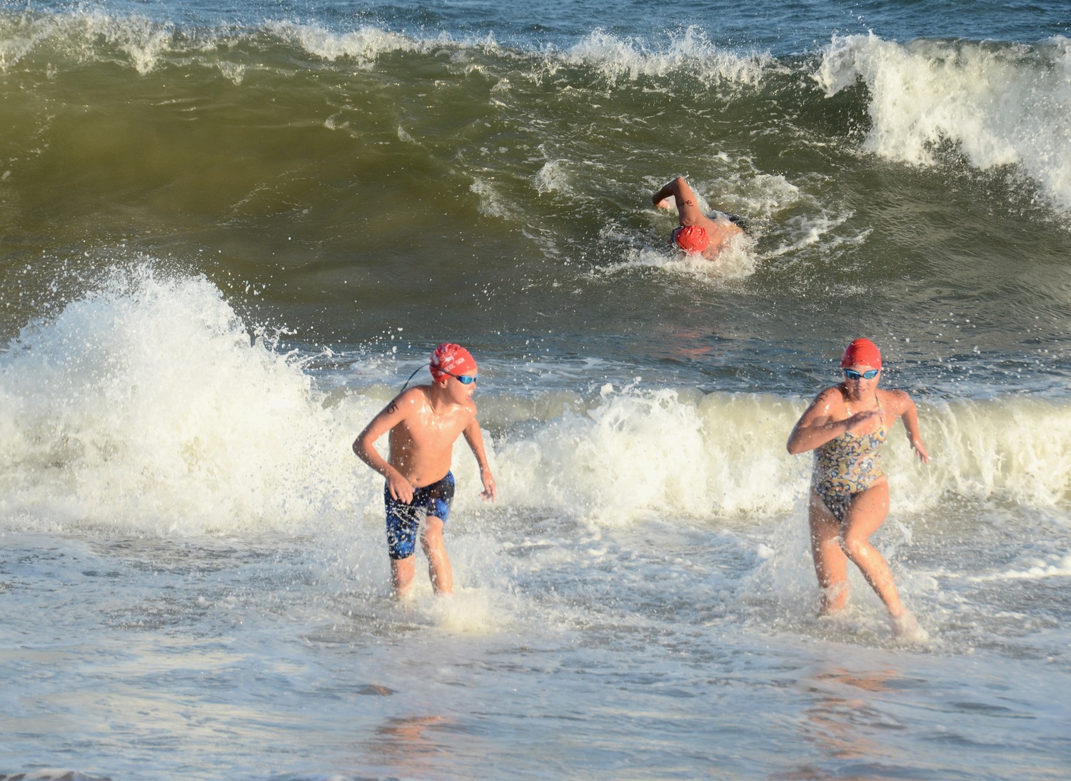 East Hampton Volunteer Ocean Rescue hosted its Red Devil Swim on Saturday at Atlantic Avenue Beach in Amagansett.   KYRIL BROMLEY