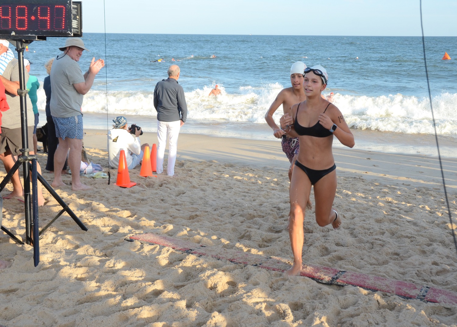 East Hampton Volunteer Ocean Rescue hosted its Red Devil Swim on Saturday at Atlantic Avenue Beach in Amagansett.   KYRIL BROMLEY