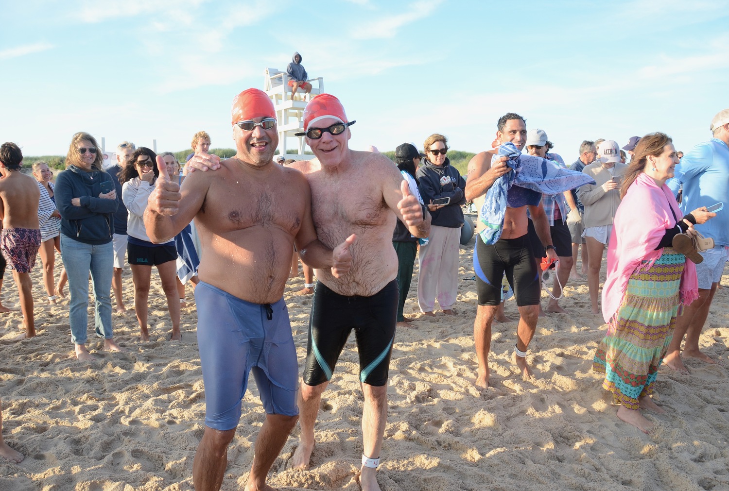 East Hampton Volunteer Ocean Rescue hosted its Red Devil Swim on Saturday at Atlantic Avenue Beach in Amagansett.   KYRIL BROMLEY