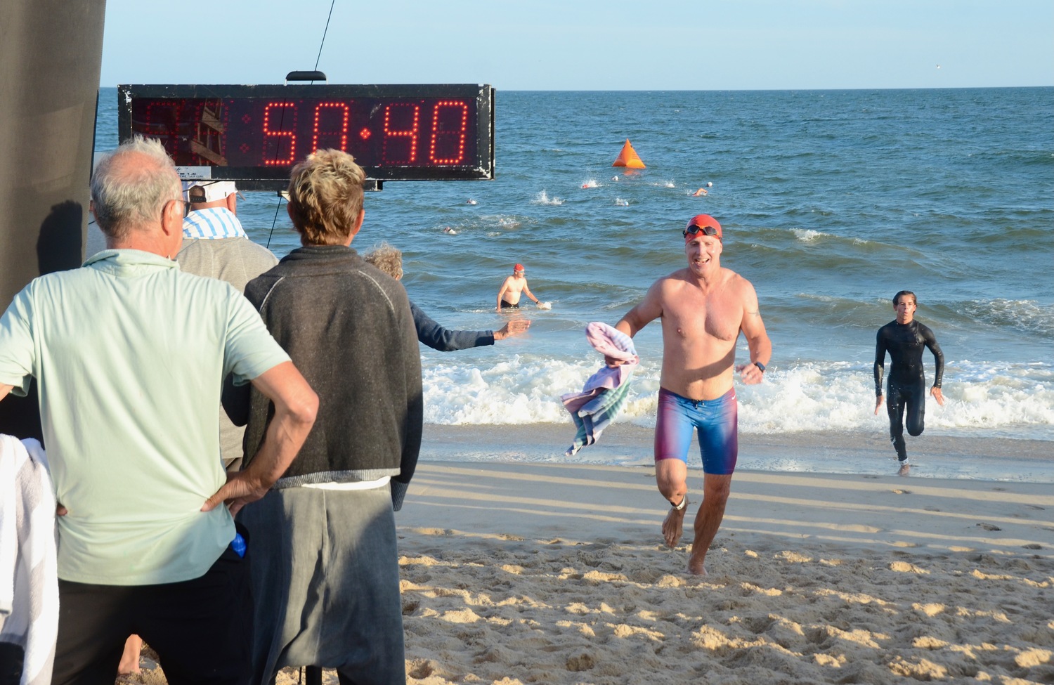 East Hampton Volunteer Ocean Rescue hosted its Red Devil Swim on Saturday at Atlantic Avenue Beach in Amagansett.   KYRIL BROMLEY