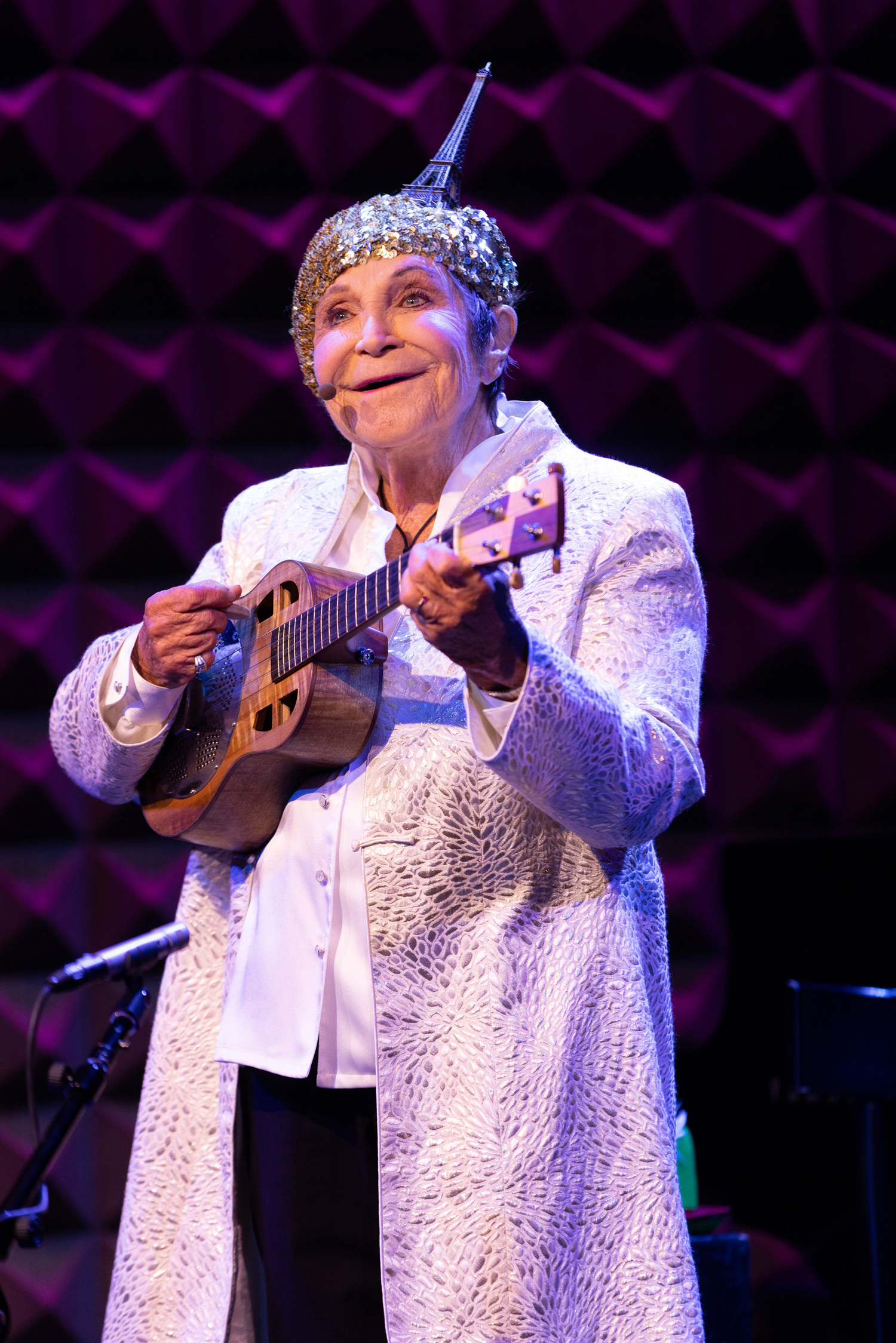 Southampton Village resident D'yan Forest, 89, is in the Guinness Book of World Records the world's oldest living comedian. She performed at the Southampton Cultural Center recently, and regularly performs stand-up at the Gotham Comedy Club in New York City. DAVID ANDRAKO