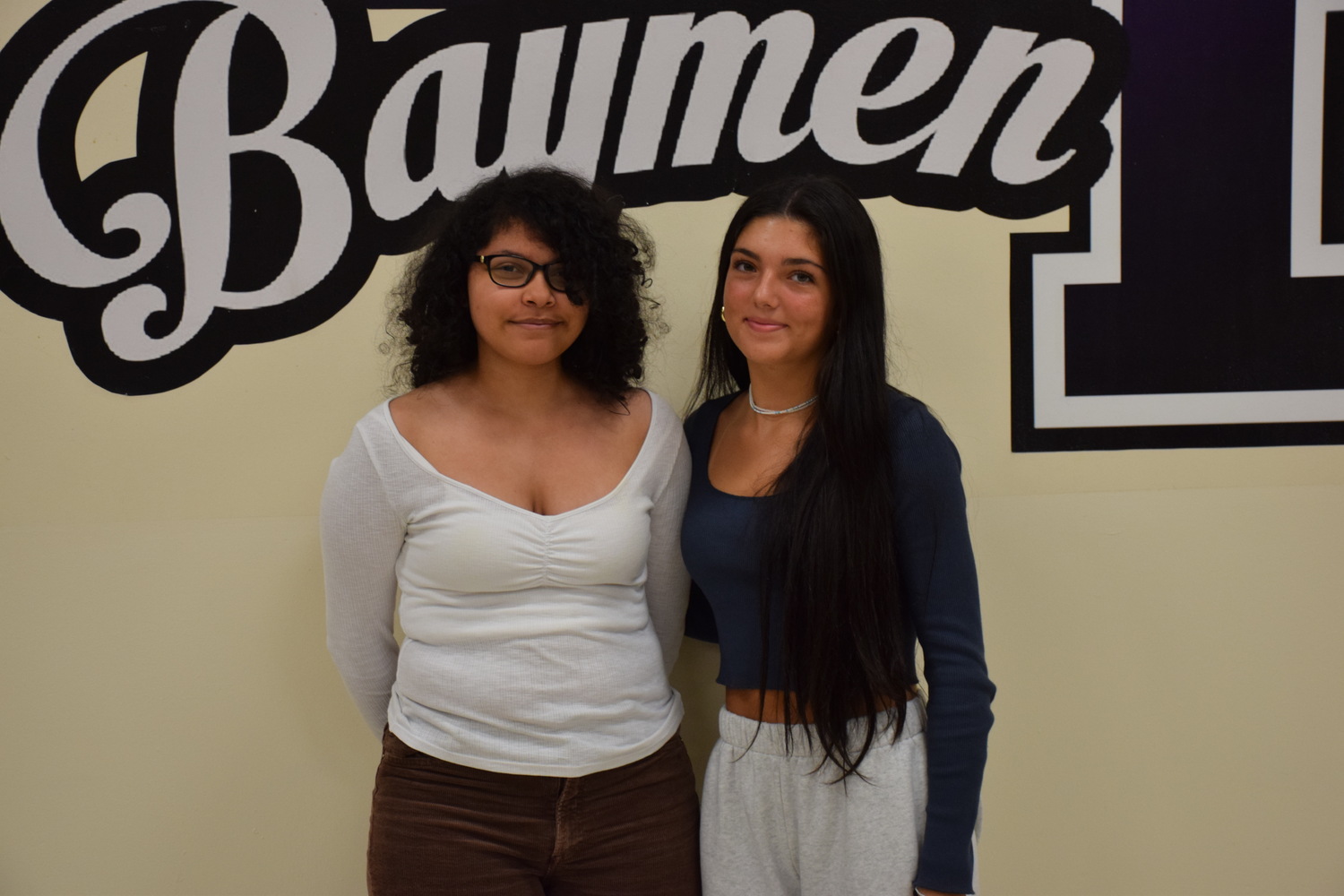 Hampton Bays High School students Kelly Velasquez, left, and Tania Quiros earned national recognition through the College Board National Recognition Program. COURTESY HAMPTON BAYS SCHOOL DISTRICT