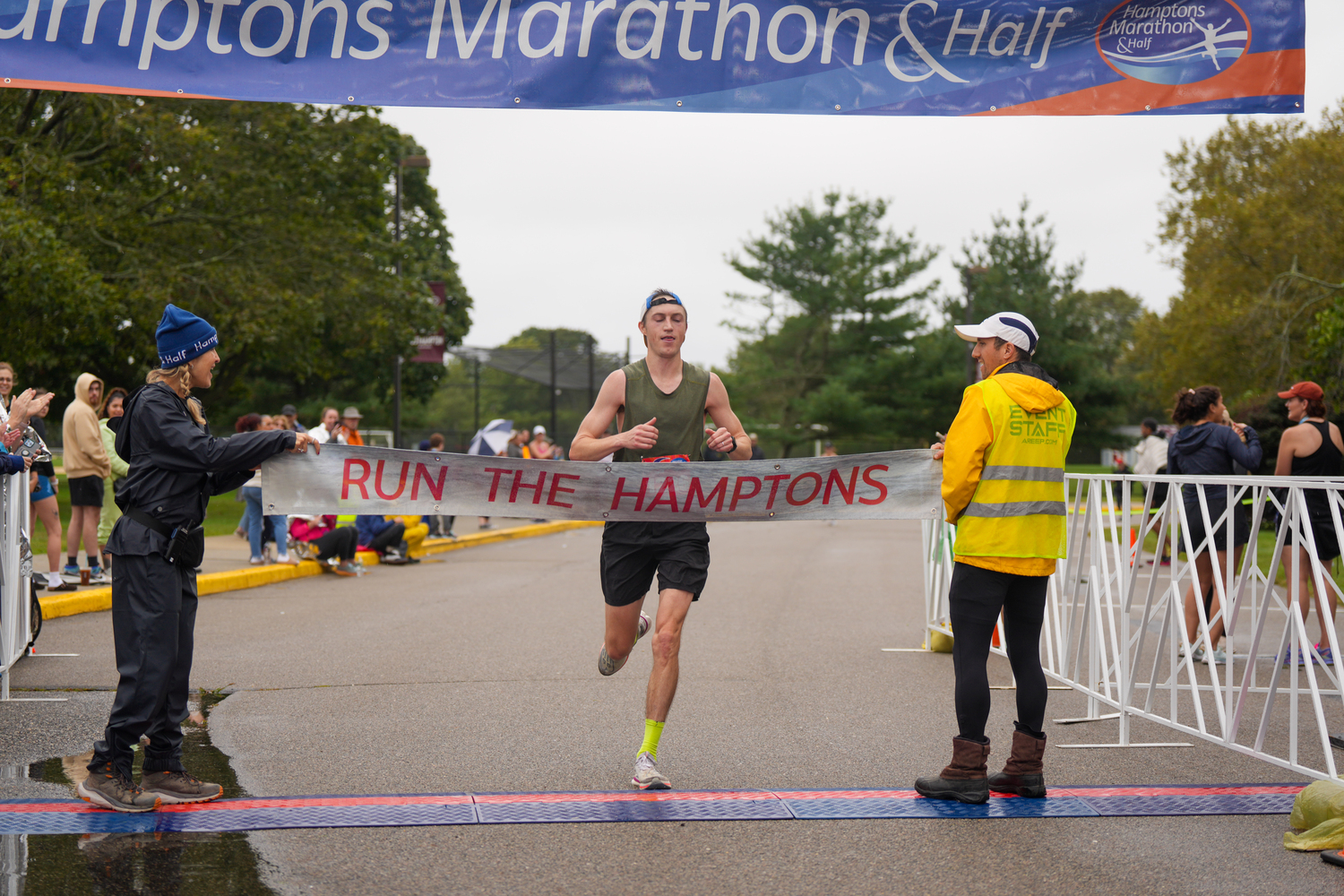 Jake Gallagher, 36, of Larchmont won the full marathon on Saturday.   RON ESPOSITO