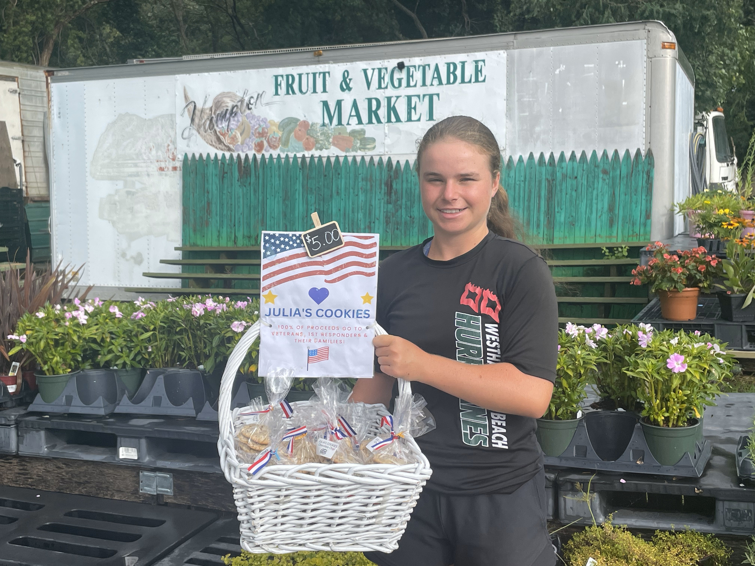 Julia Stabile at the farmstand.