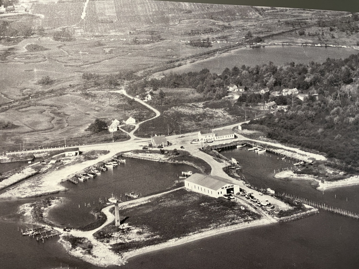 An aerial of Goldsmith's Boat Yard in its infancy.