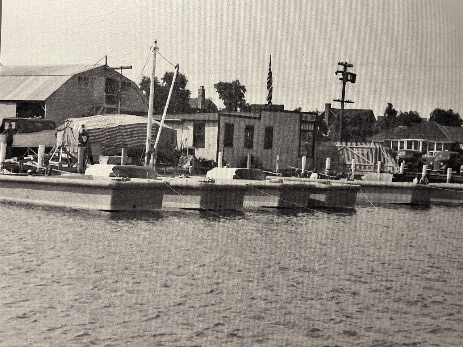 A flotilla of the rearmament boats that Goldsmith's manufactured for the U.S. Navy during World War II.