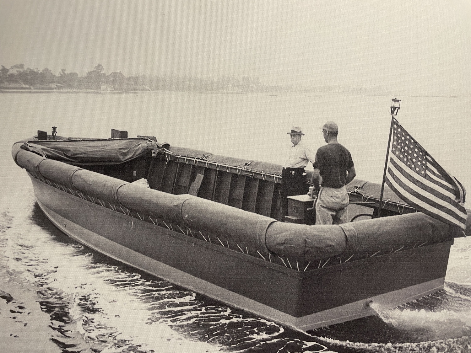 The boat yard built 140  wooden-hulled rearmament boats for the Navy during the war. They were sent to the Pacific, where they were used for ferrying supplies to the PBY Catalina military seaplanes.