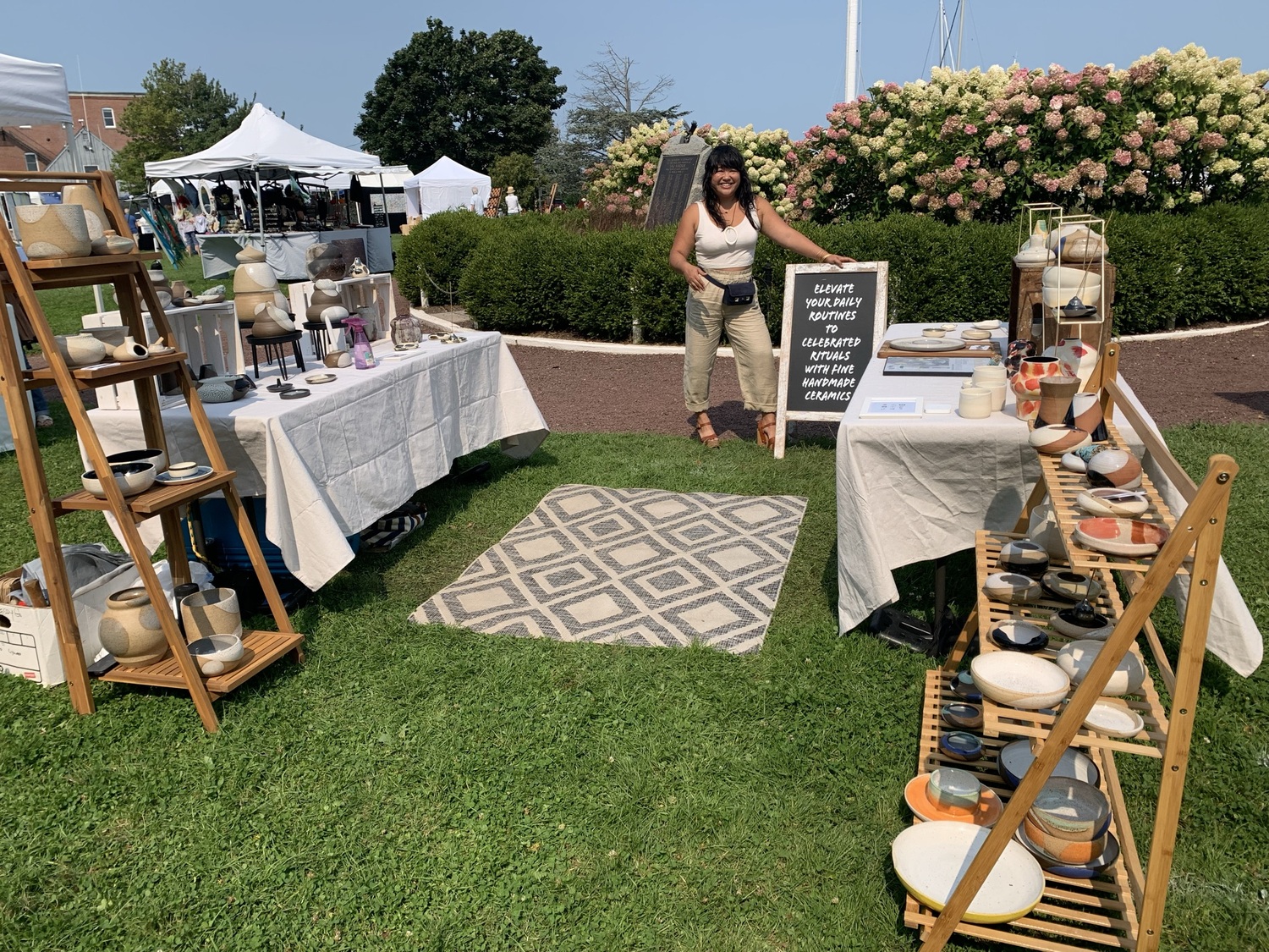 Potter Jessamyn Go at the Arts and Crafts Fair at HarborFest in 2021.