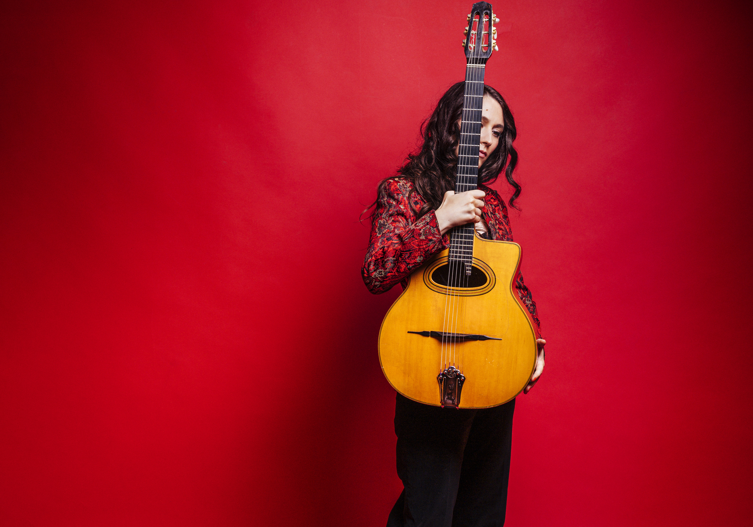 Paris-based acoustic guitarist Leila Duclos closes out Hamptons Jazz Fest with her unique gypsy jazz. COURTESY HAMPTONS JAZZ FESTIVAL