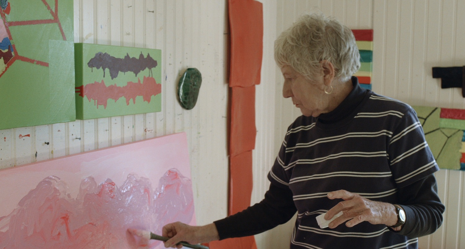 Bridgehampton artist Mary Heilmann in “Mary Heilmann: Waves, Roads, & Hallucinations,” directed by Matt Creed. COURTESY HIFF