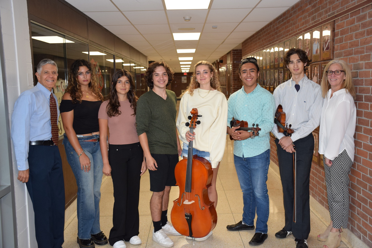 Six Southampton High School students have been named as 2023 All-County musicians, under the guidance of Choral Director James Tartaglia and Director of Orchestras Nancy Caine. COURTESY SOUTHAMPTON SCHOOL DISTRICT