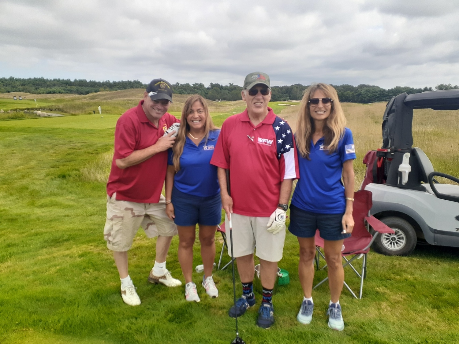 VFW Post 5350 held its annual golf outing at The Vineyards in Riverhead on August 28. Team EVA, from left,  Susan Warsaw and Eva Casale, along with Warrior Ranch Foundation with Eileen Shanahan and Gina, were just of few of the many that help our Post live our motto 