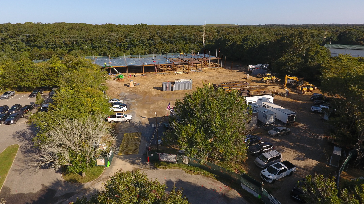 A hospital rises: The Stony Brook Southampton Hospital satellite emergency room in East Hampton is under construction on Pantigo Road, about a year behind schedule, and is expected to be open by late next year. 
MICHAEL WRIGHT