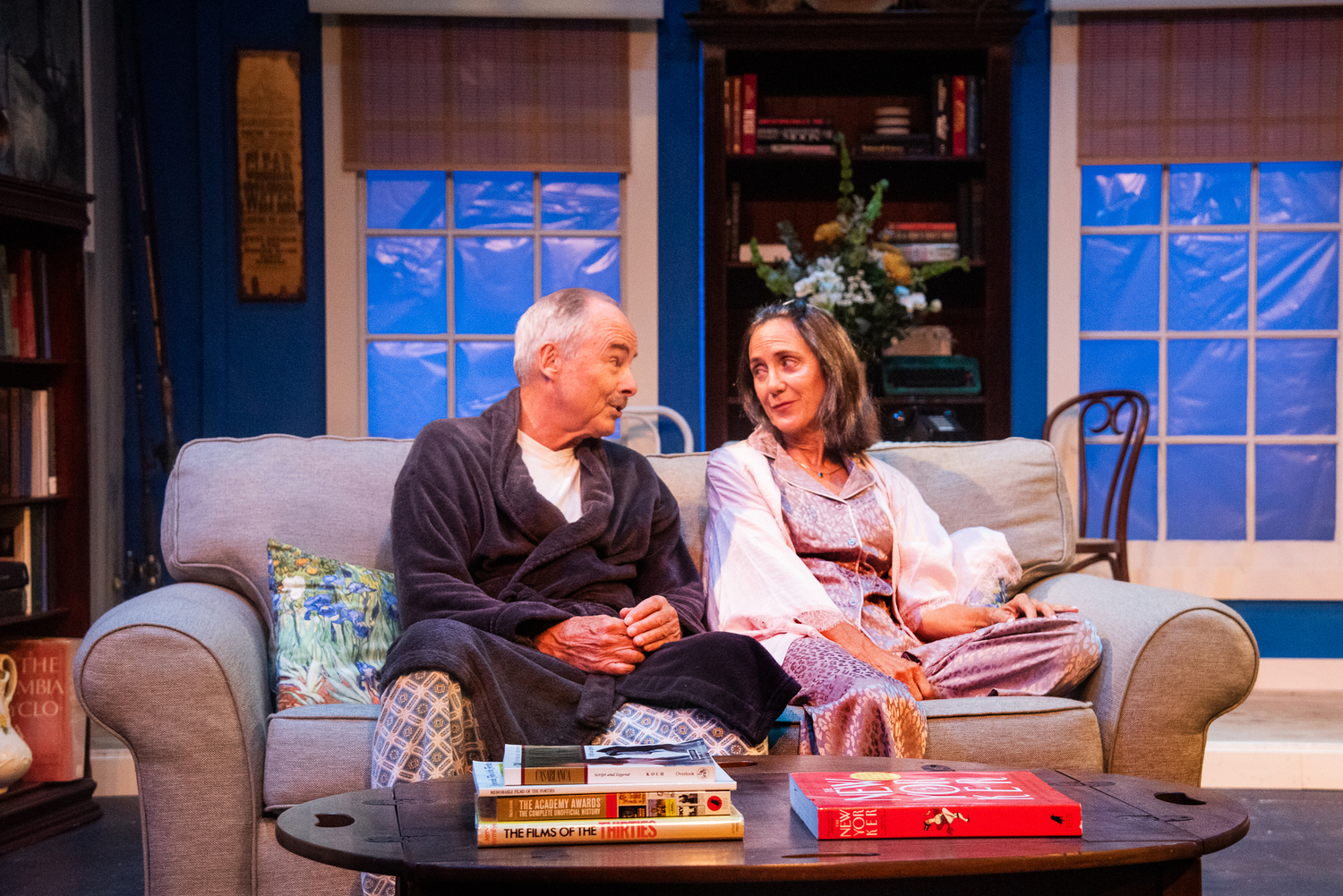 Andrew Botsford and Rosemary Cline in rehearsal for Neil Simon’s “Rose and Walsh” opening October 19 at Hampton Theatre Company. VERONIQUE LOUIS