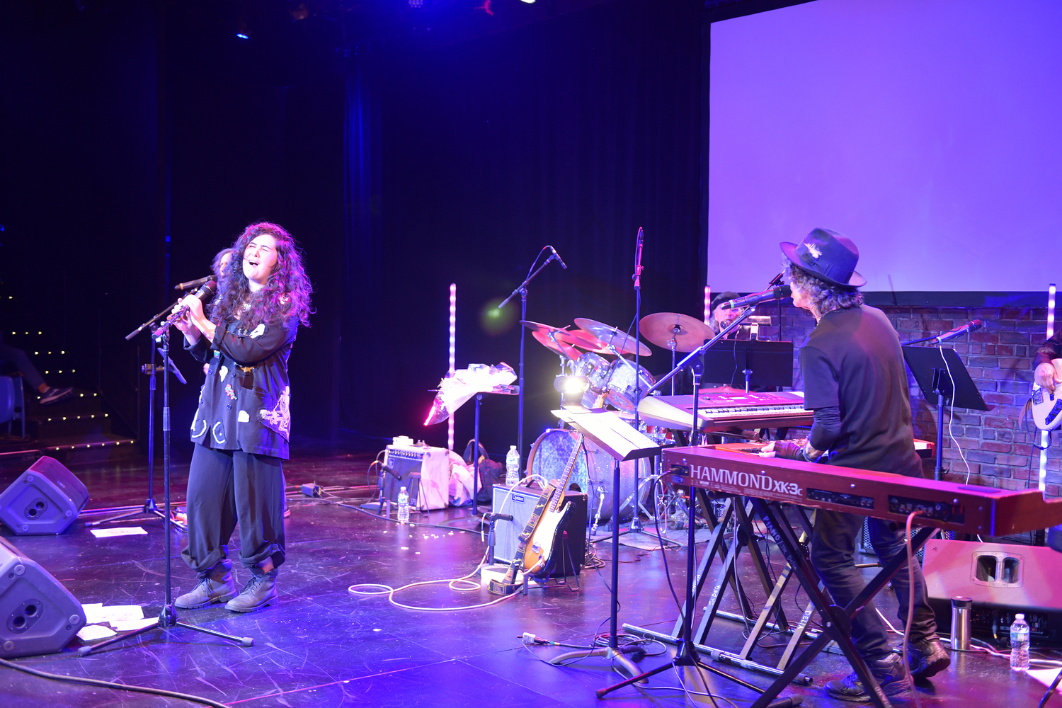 Sara Hartman performs with Joe Delia & Friends at the Bay Street Theater during the Sag Harbor American Music Festival on Saturday night.  DANA SHAW