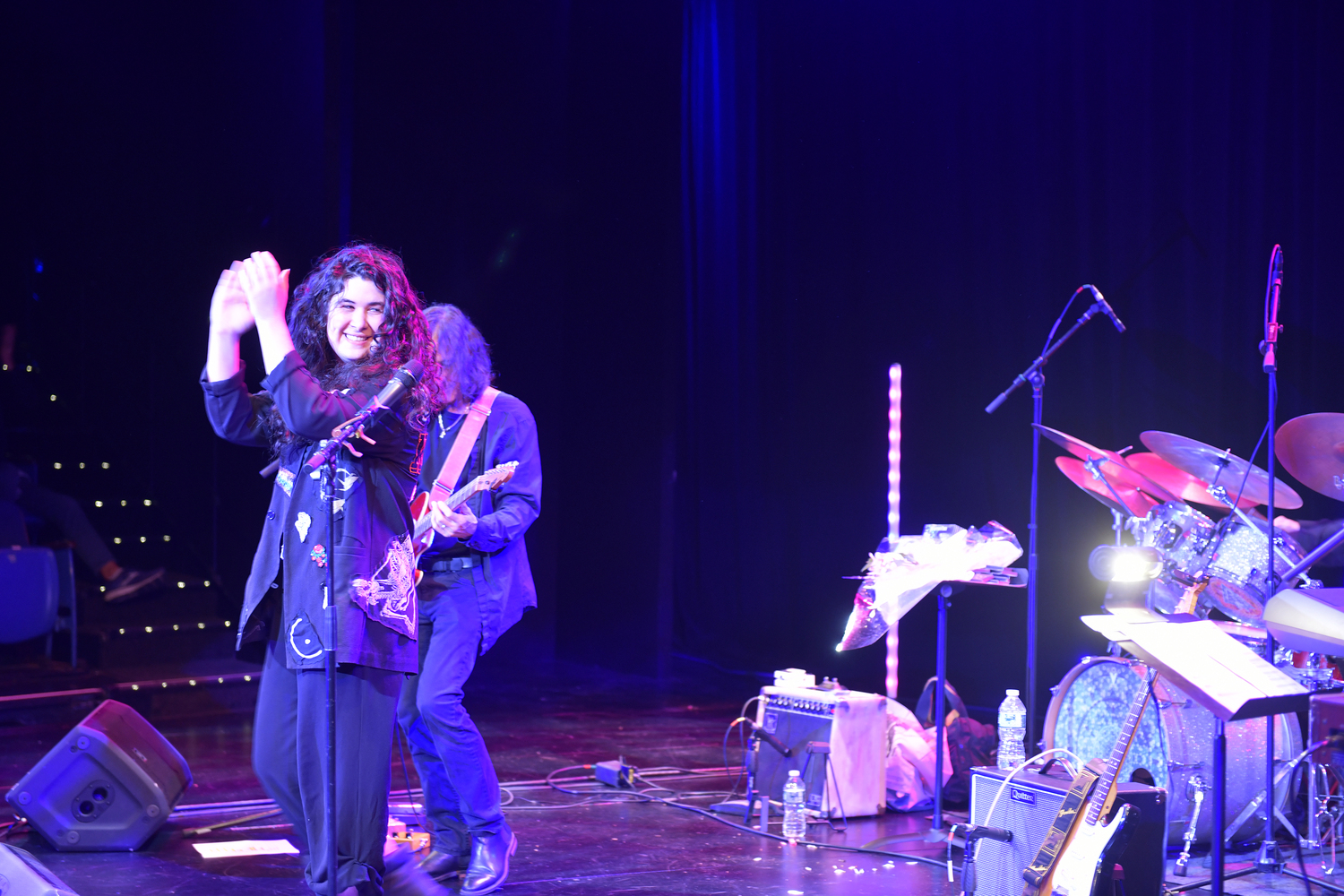 Sara Hartman performs with Joe Delia & Friends at the Bay Street Theater during the Sag Harbor American Music Festival on Saturday night.  DANA SHAW