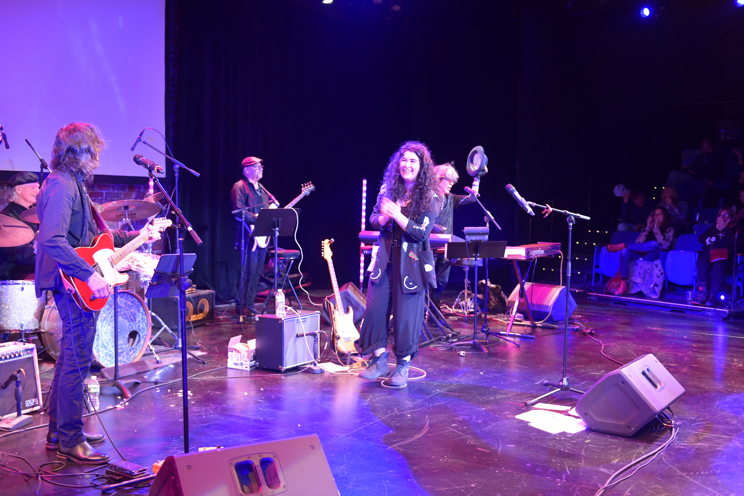 Sara Hartman performs with Joe Delia & Friends at the Bay Street Theater during the Sag Harbor American Music Festival on Saturday night.  DANA SHAW