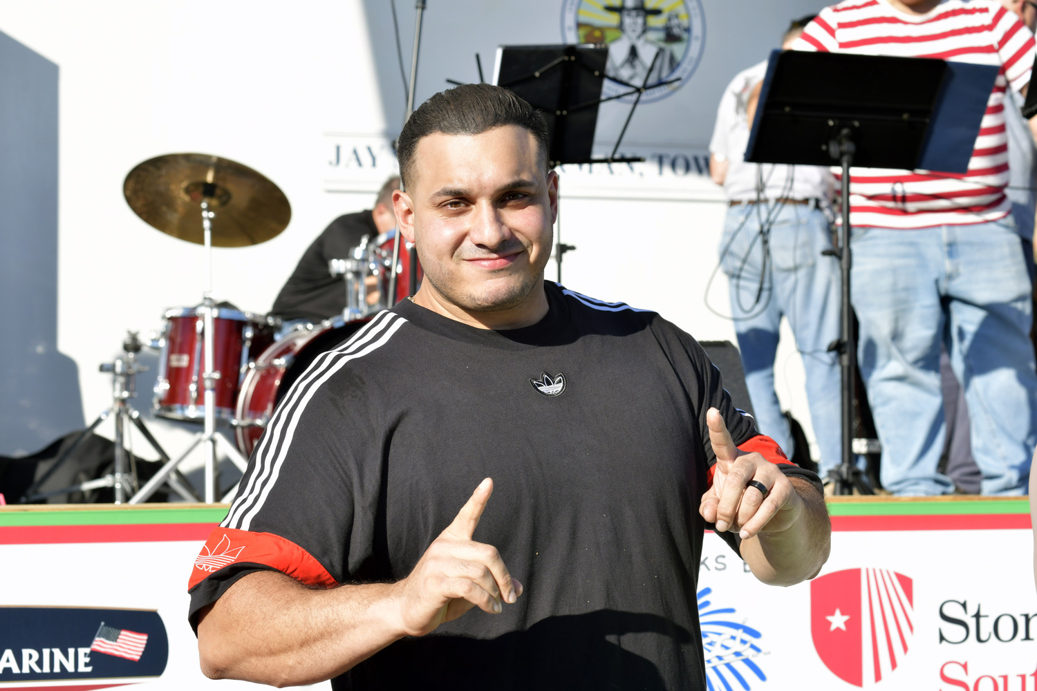 Anthony Romano, the winner of the cannoli eating contest on Saturday.