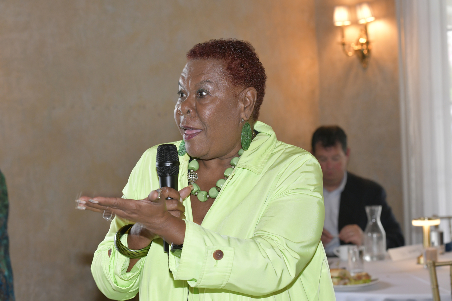 Brenda Simmons makes a point at the Express Sessions event on September 28.  DANA SHAW