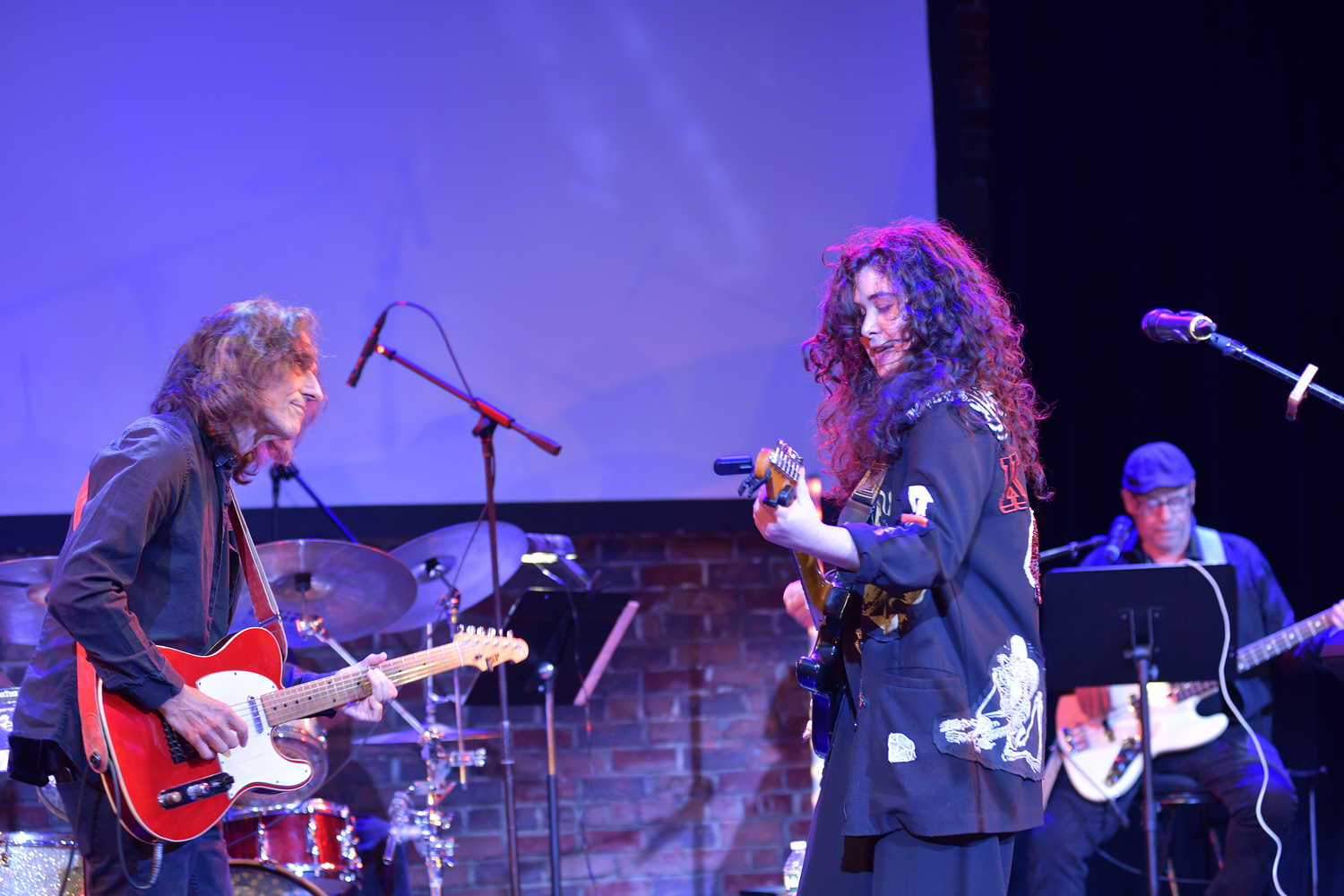 Klyph Black and Sara Hartman on Saturday night at the Bay Street Theater during her performance with Joe Delia & Friends.  DANA SHAW