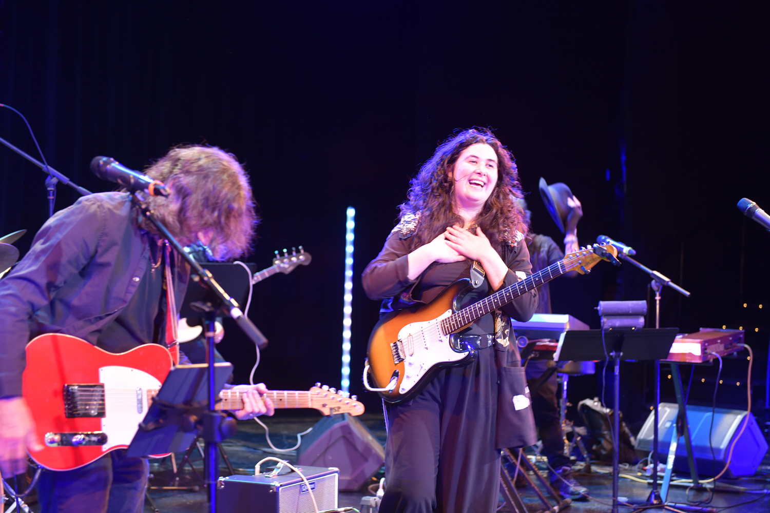 Klyph Black and Sara Hartman on Saturday night at the Bay Street Theater during her performance with Joe Delia & Friends.  DANA SHAW