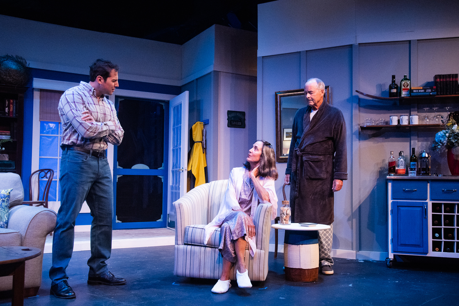 Alexander Massaad, Rosemary Cline and Andrew Botsford in rehearsal for HTC's production of “Rose and Walsh” by Neil Simon opening October 19. VERONIQUE LOUIS