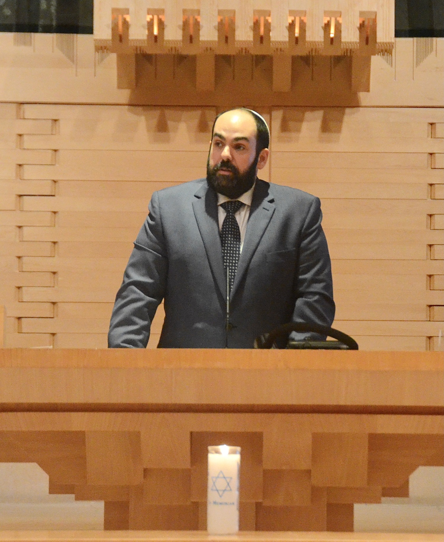 Rabbi Dan Geffen from Temple Adas Israel at the rally. KYRIL BROMLEY