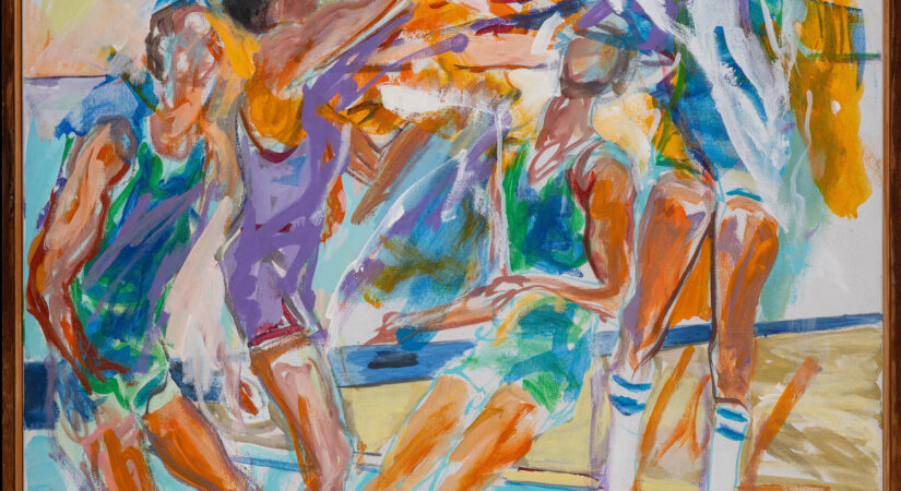 Elaine de Kooning, "Basketball," 1981. Acrylic on canvas, 40" x 30."