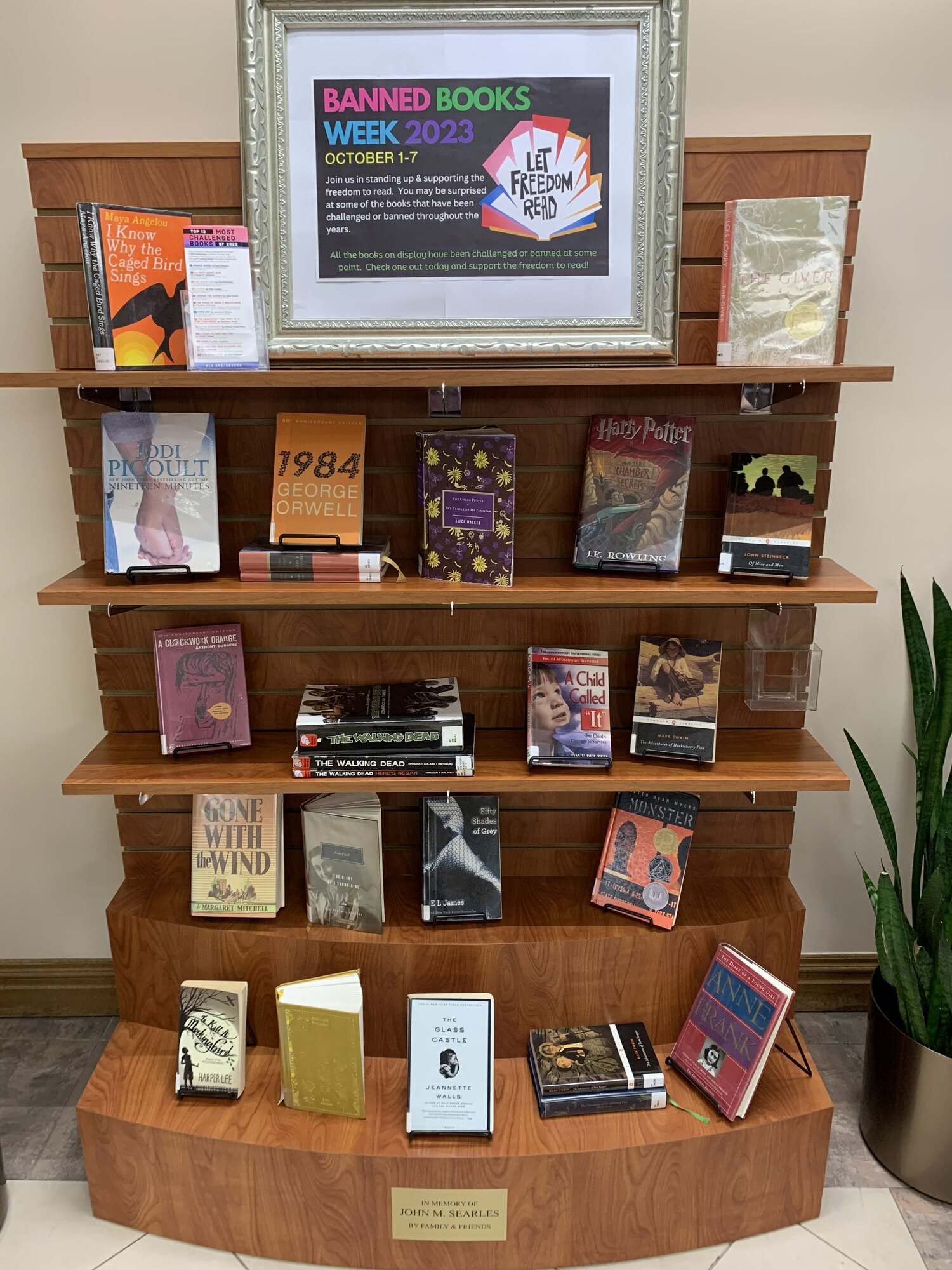 A scene from the banned books display at Hampton Bays Public Library. ALEX GIRESI