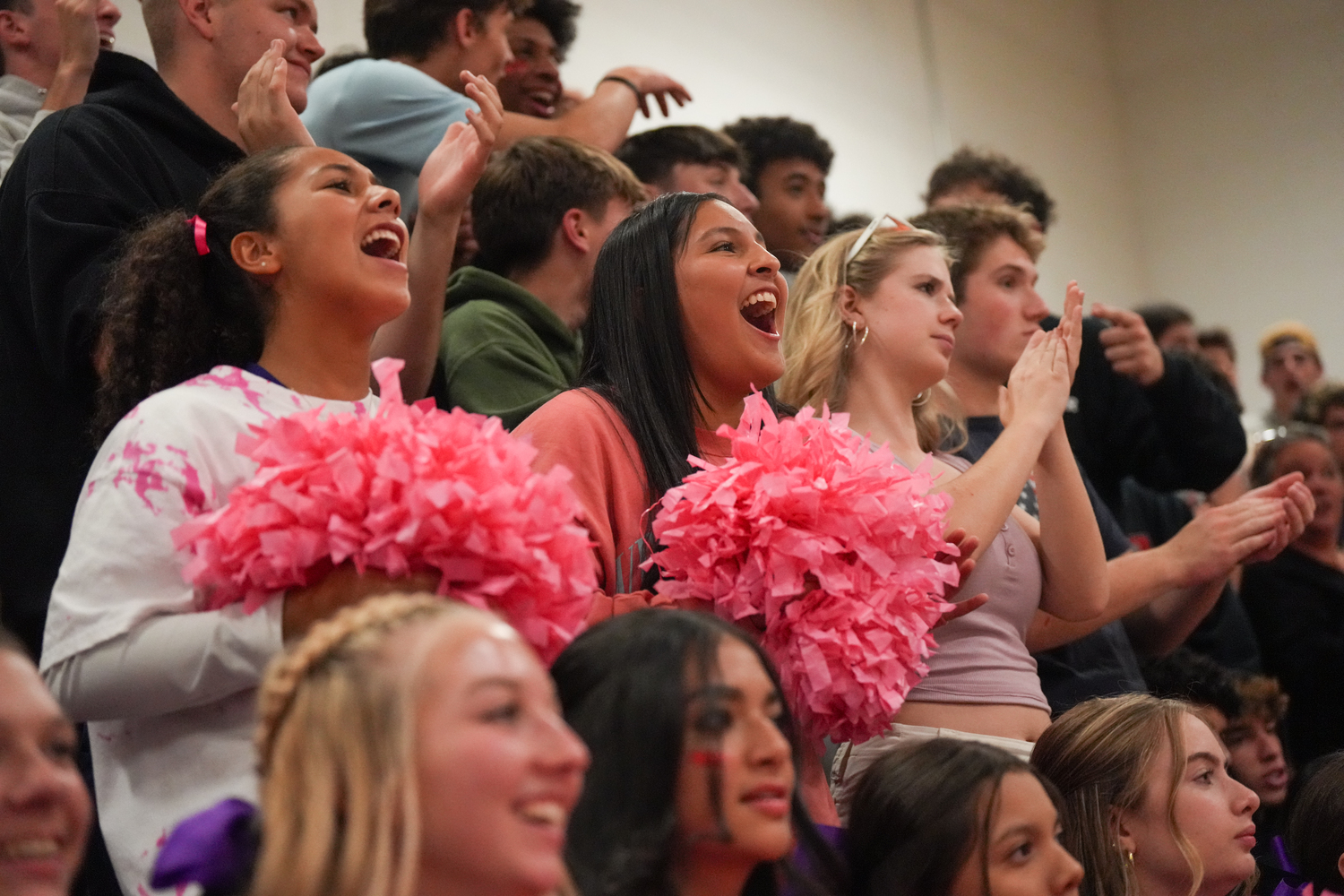 Hampton Bays girls volleyball fans cheer on the team. RON ESPOSITO