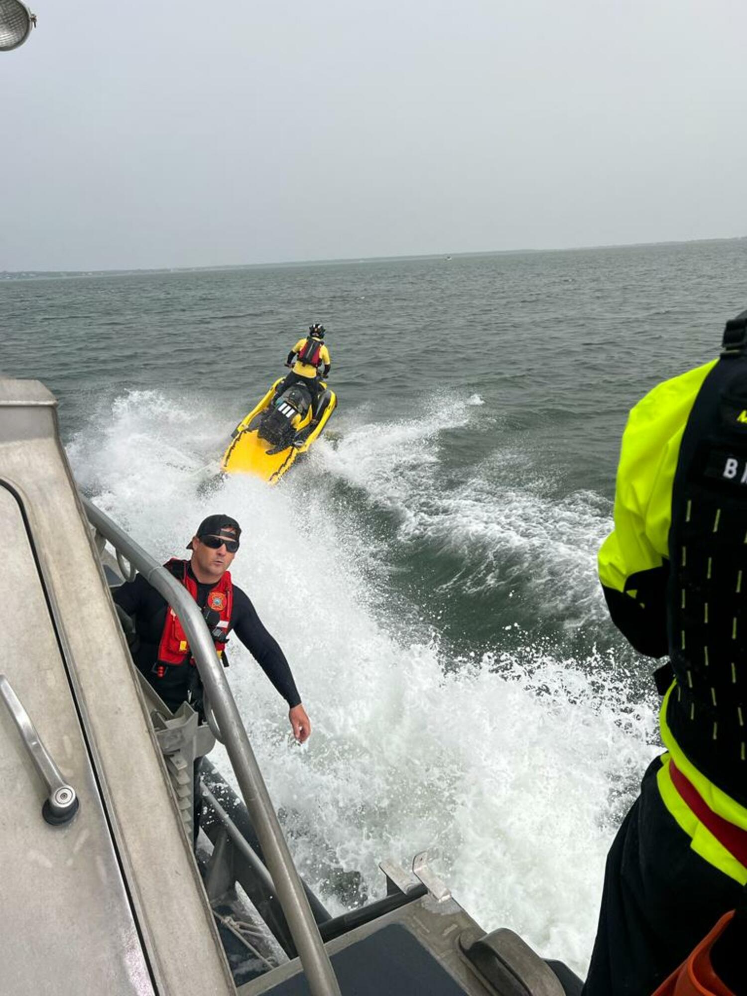 Lifeguards recently trained with the U.S. Coast Guard in Hampton Bays.  COURTESY TOWN OF SOUTHAMPTON