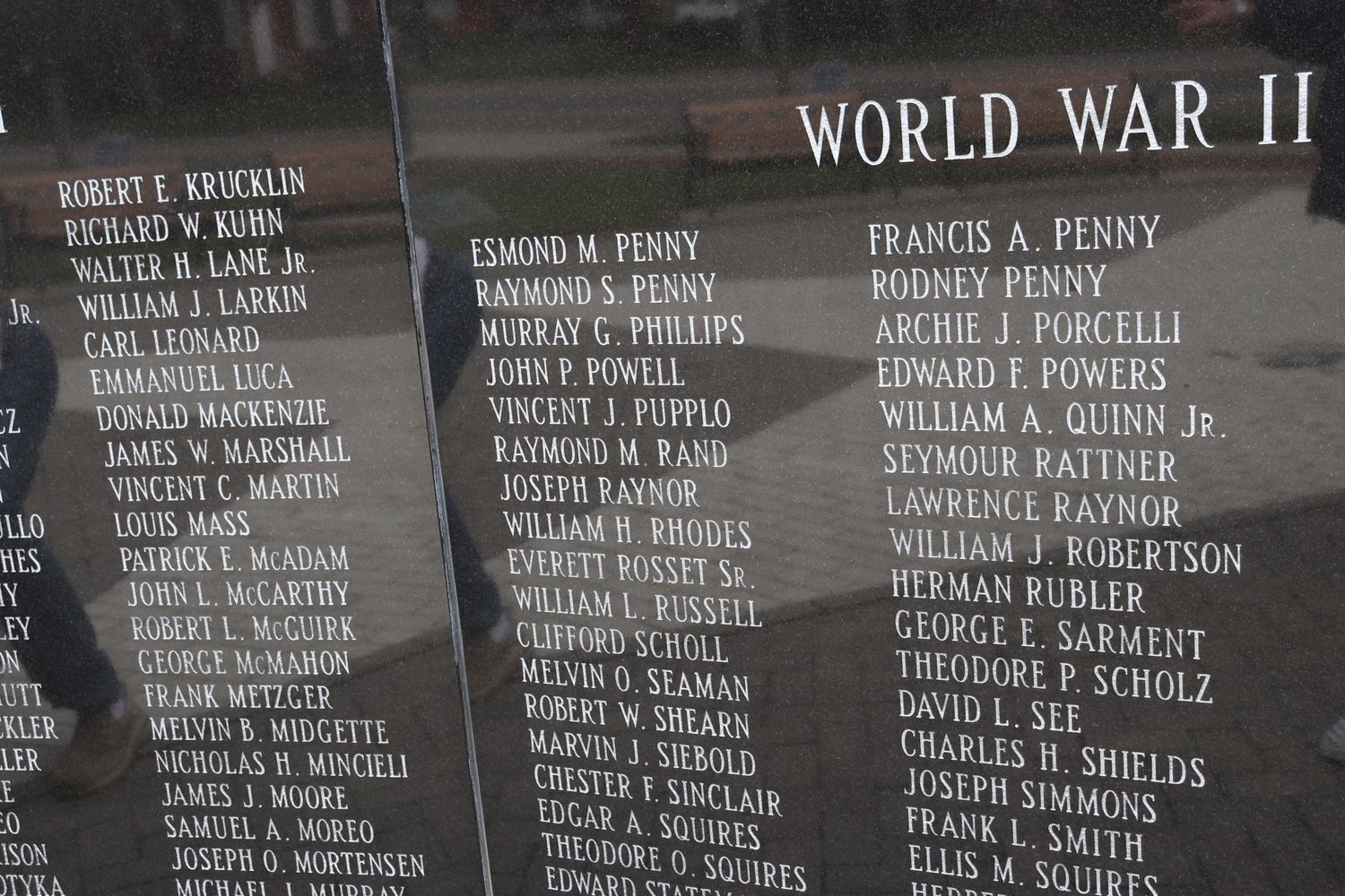 The Hampton Bays American Legion Hand Aldrich Post 924 built a Wall of Remembrance in 2008, and recently finished the engravings of the 490 Hampton Bays veterans who served in World War II. The Legion is seeking more financial support to finish paying for the engravings and get started on engravings for local veterans of the Korean and Vietnam wars. CAILIN RILEY