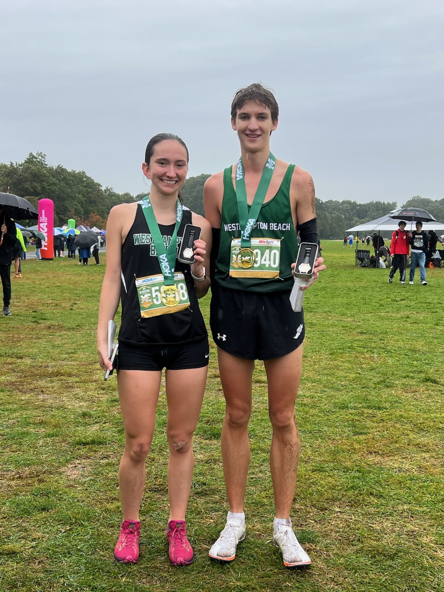 Lily Strebel and Trevor Hayes each won their respective Varsity 'A' races at the Manhattan Invitational on Saturday.    HEATHER HAYNIA