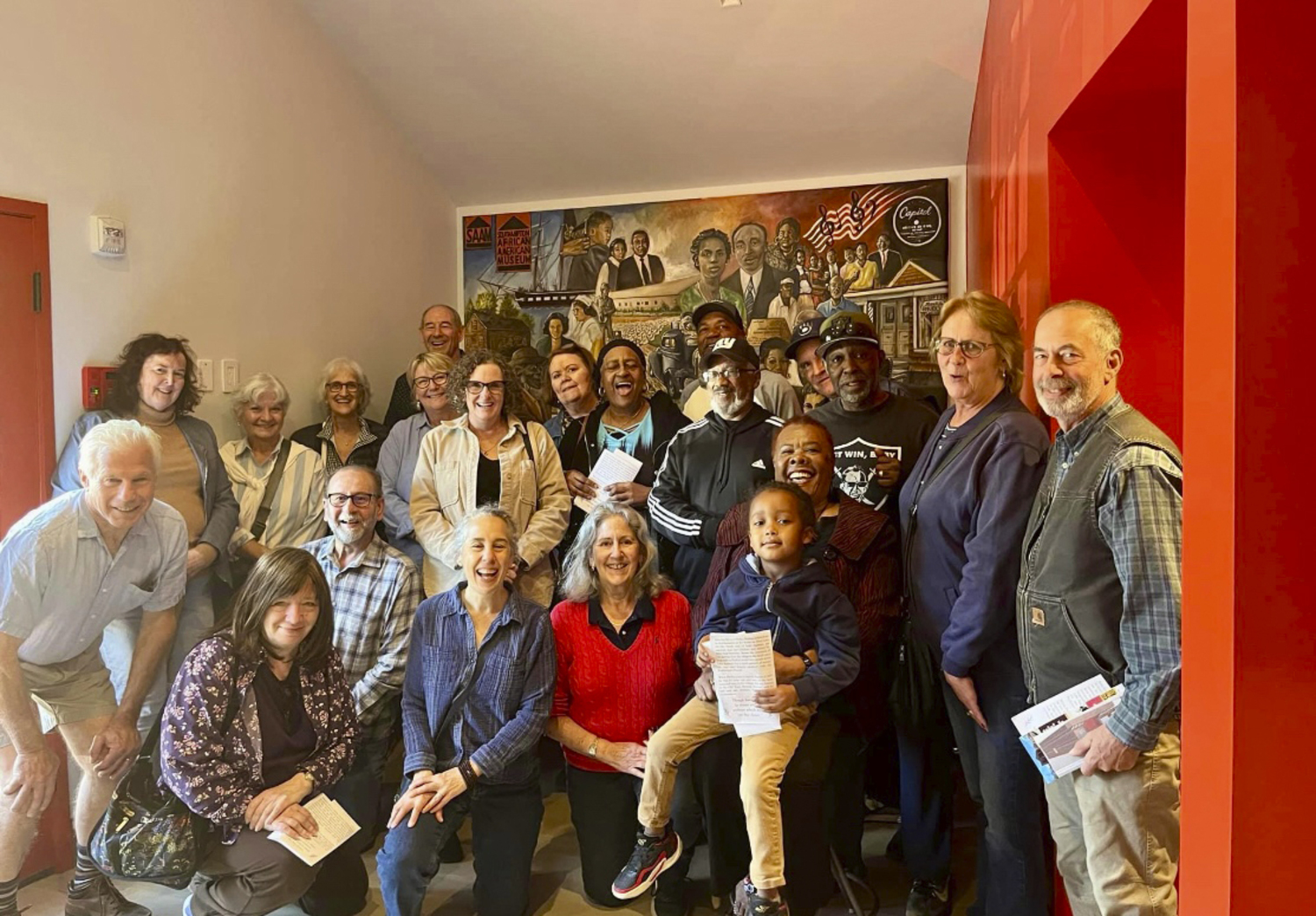 The Southampton High School Class of 1973 recently celebrated their 50th class reunion with a weekend of events. Here they are at the Southampton African American Museum.   COURTESY PAMELA JACKSON