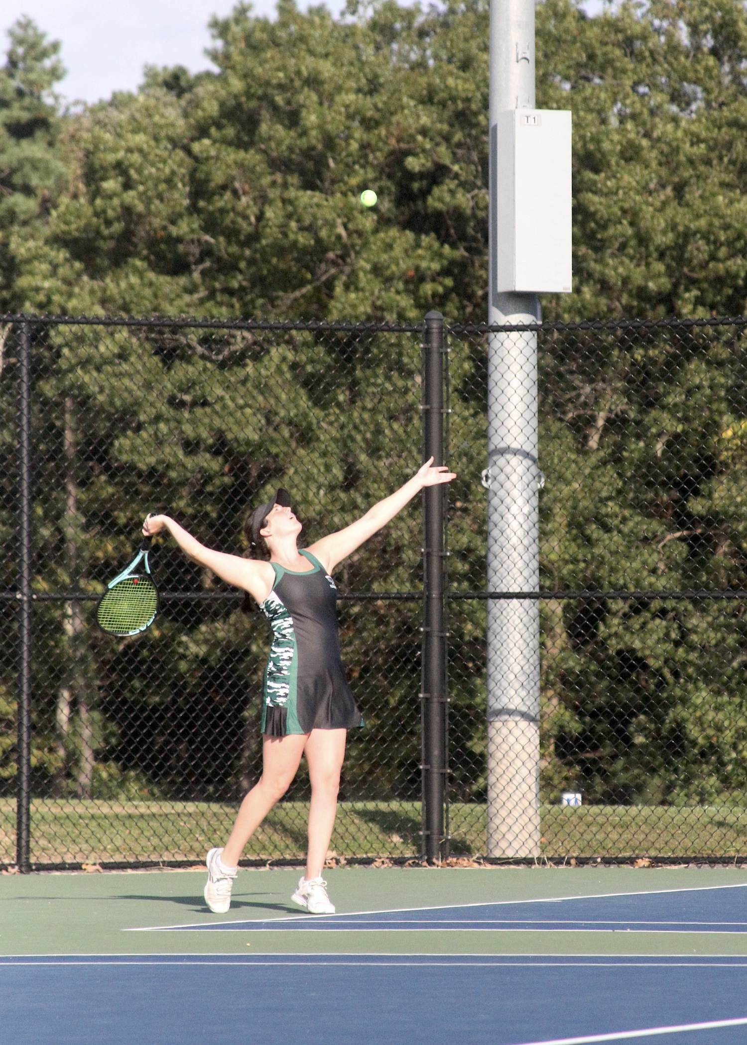 Senior Kylie Way serves. DESIRÉE KEEGAN